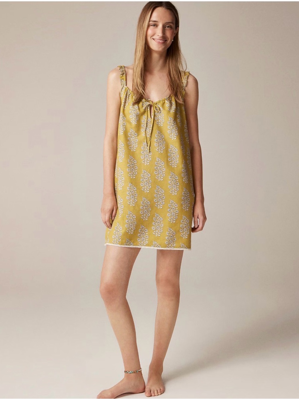 J. Crew Yellow Floral Print Chemise